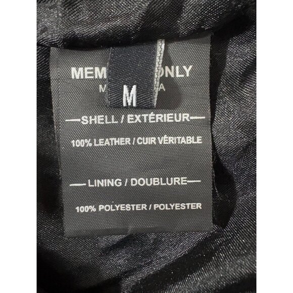 Members Only Dark Leather Bomber Jacket - Picture 4 of 8